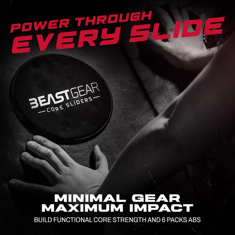 Beast Gear Exercise Sliders for Working Out - Dual Side Core Sliding Discs, Ab Sliders for Workout, Carpet, Hard Floors Fitness Sliders Gym Equipment for Home - Image 4